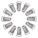 10mm Silver Snap Clip-On Holders with Ring - (Pack of 10)